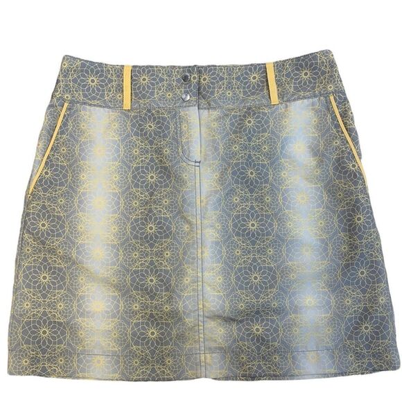 ANNIKA Cutter & Buck golf skirt yellow gray ombré Sz 2 NWOT - Picture 8 of 8